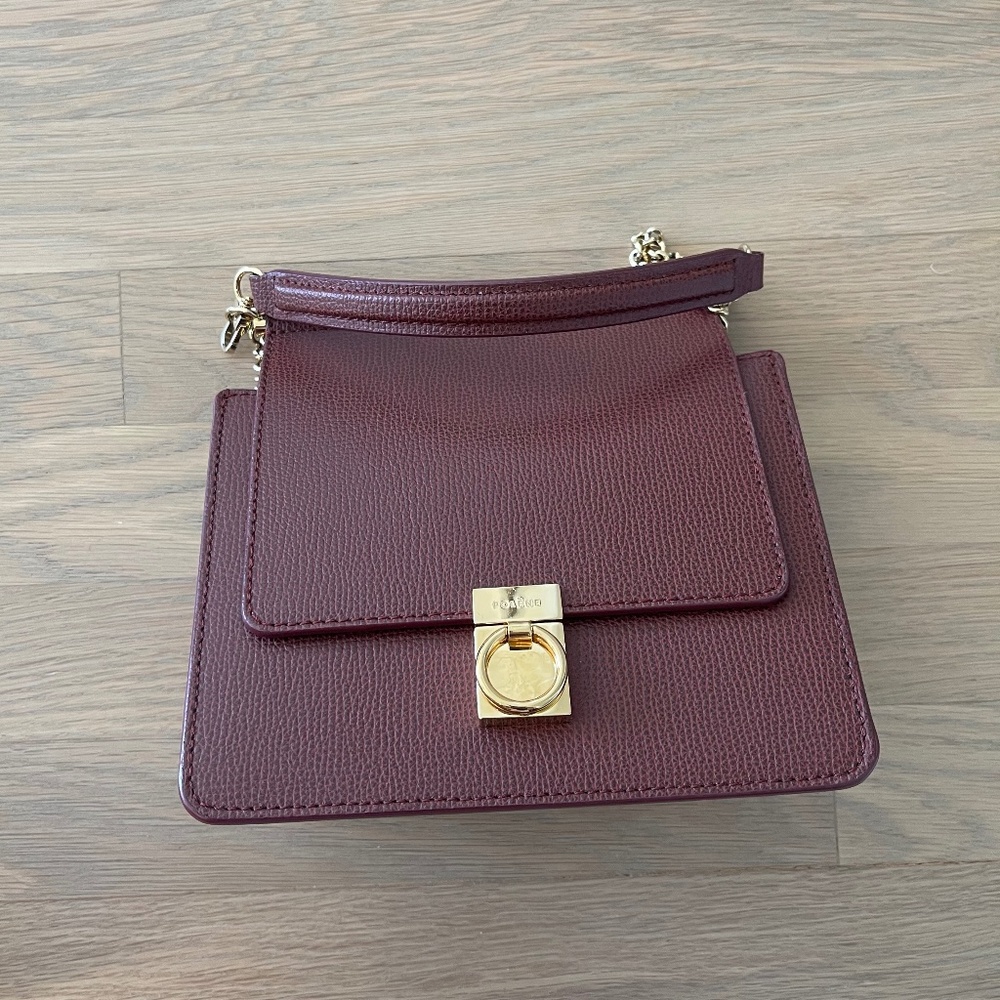 Polene Number Seven Mini - Cognac Textured leather (sold out color)